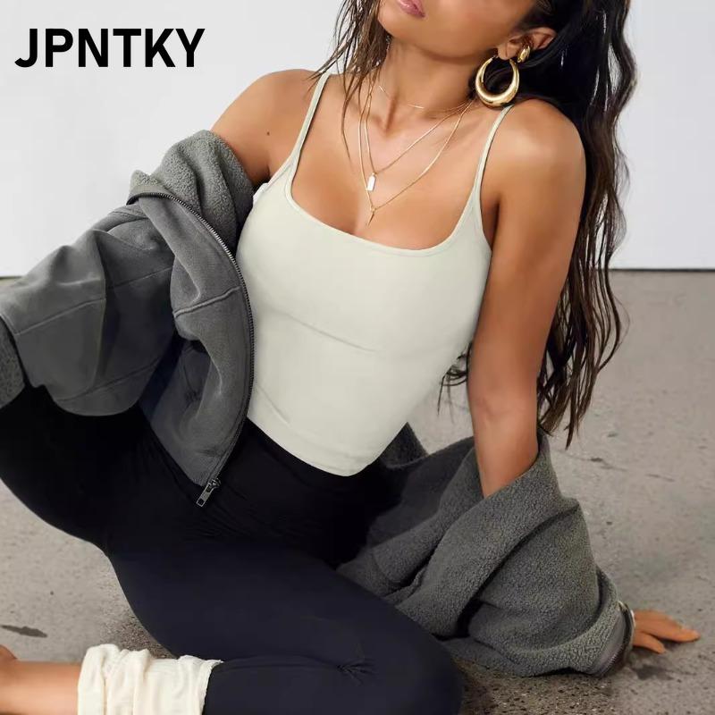 JPNTKY Women's Fashion Casual Solid Color Print Sleeveless Blouses & Shirts