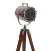 93.98 cm Wooden Tripod Nickel Spotlight Lamp Industrial Nautical Searchlight for Home, Office, Livingroom, Bedroom, Diningroom Decor