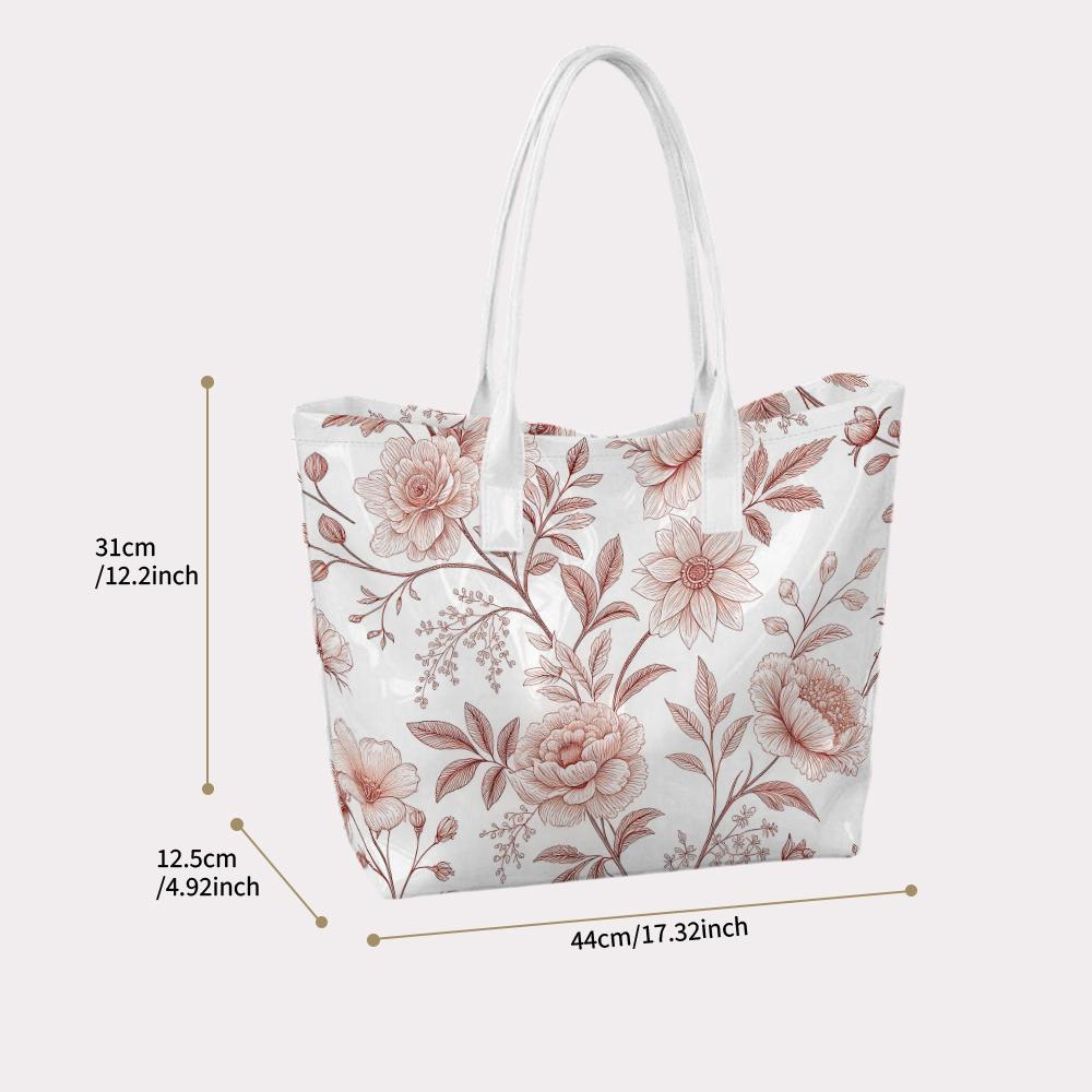 Elegant Floral Printed Tote Bag Fashion Casual Daily Shoulder Bag for Ladies Outdoor Shopping Commuting Use