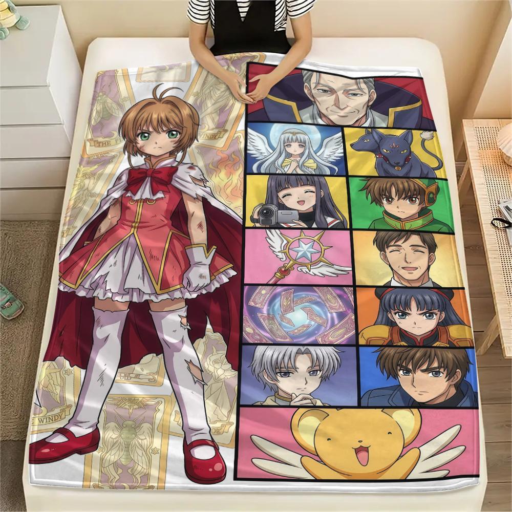 Cardcaptor Sakura splicingPrint Flannel Blanket, High Quality Comfortable for All Seasons, Home Decor, Warmth and Comfort