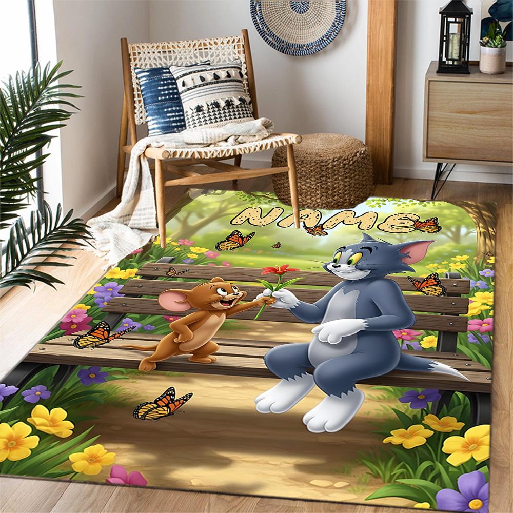Looney Bulldog Fiery Attitude Personalized Text Carpet Perfect for Entryway Foyer Bedrooms Outdoor Anti-slip Rug Anime Office Decor Spiritual Gift