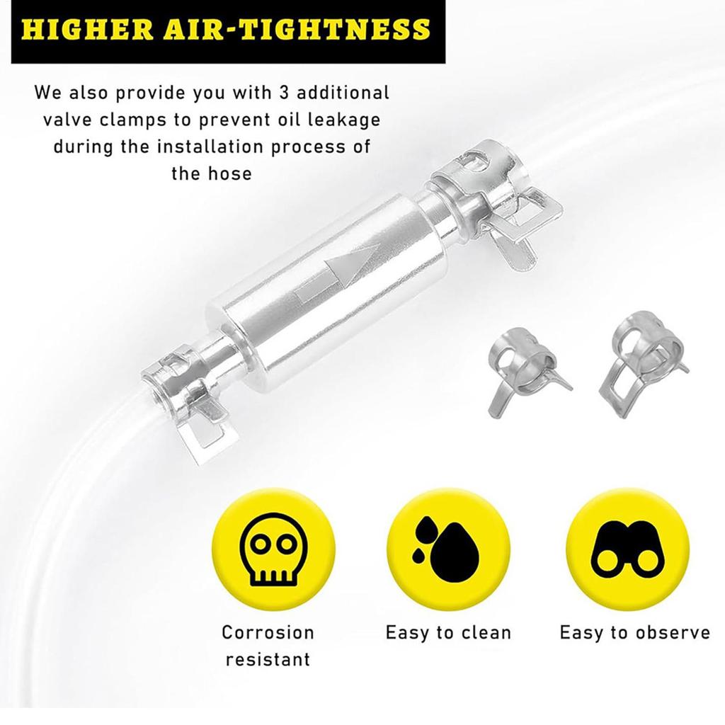 Break Bleeder Kit Brake Bleed Hose Check Valve Kit Leakproof Clutch Bleed Tools Car Accessories For Hydraulic System Maintenance