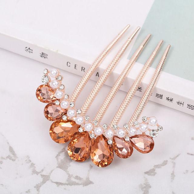 Elegance Women Bowknot U Shape Rhinestone Hairpins Metal Hair Sticks Hairclip Bridal Wedding Banquet Hair Accessories Headwear