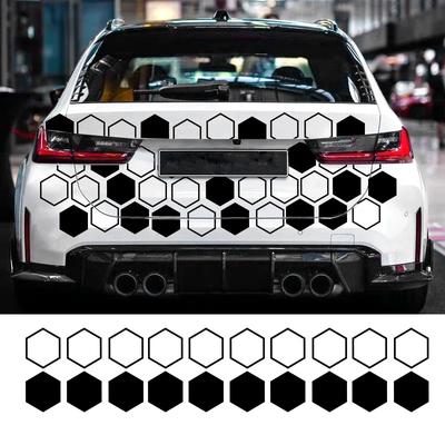 10 STÜCKE Hohl/Solide Waben Autoaufkleber DIY Sport Auto Seitentür Dekoration Fahrzeug Ganzer Körper Vinyl Aufkleber Offener Stil Styling