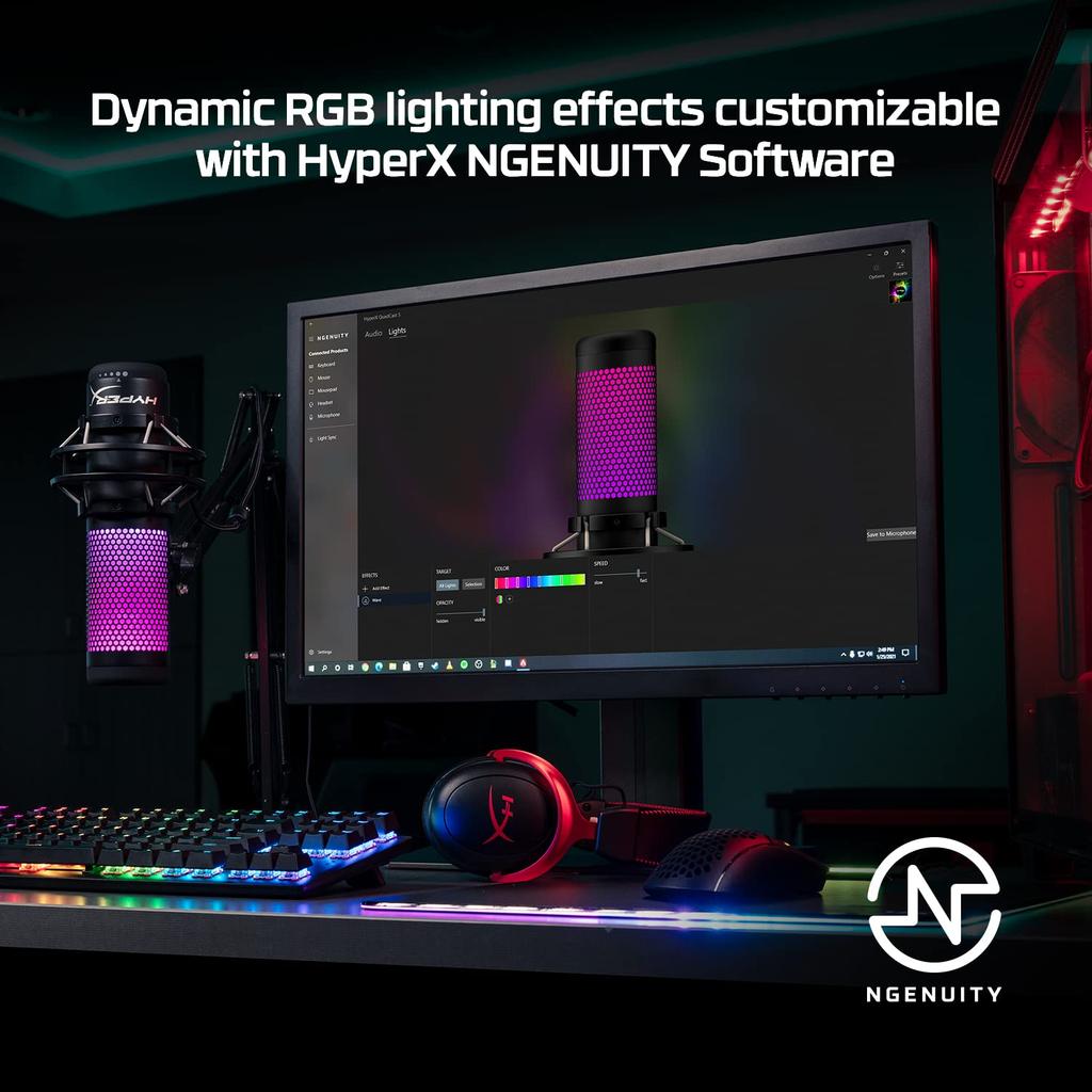 [HyperX] QuadCast S Standalone Microphone RGB Lighting White 519P0AA