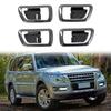 A87Q-4szt. Panel Osłona Miski Klamki Wewnętrznej Drzwi z Włókna Węglowego Wykończenie dla Mitsubishi Pajero 2007- Listwy Wnętrza
