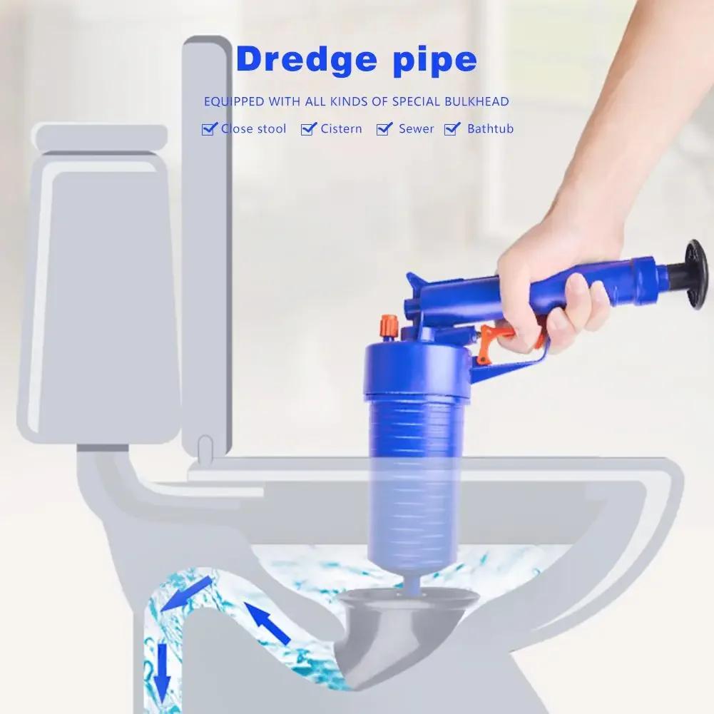 Air Power Drain Blaster Gun Pump Pipeline Clogged Remover Bathroom Sink Toilet Cleaner High Pressure Pipe Plunger Drain Cleaner