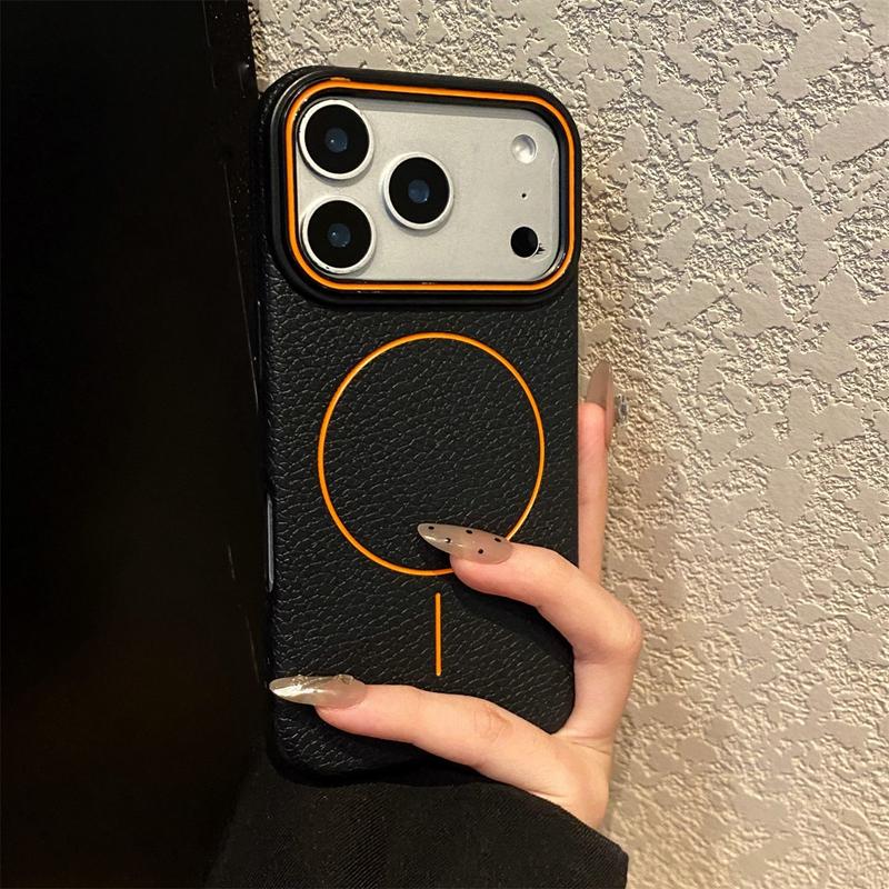 Luxury Magnetic Matte Lychee Grain Phone Case For iPhone 11 12 13 14 15 16 17 Pro Max Air Plus Magsafe Bumper Back Cases Cover