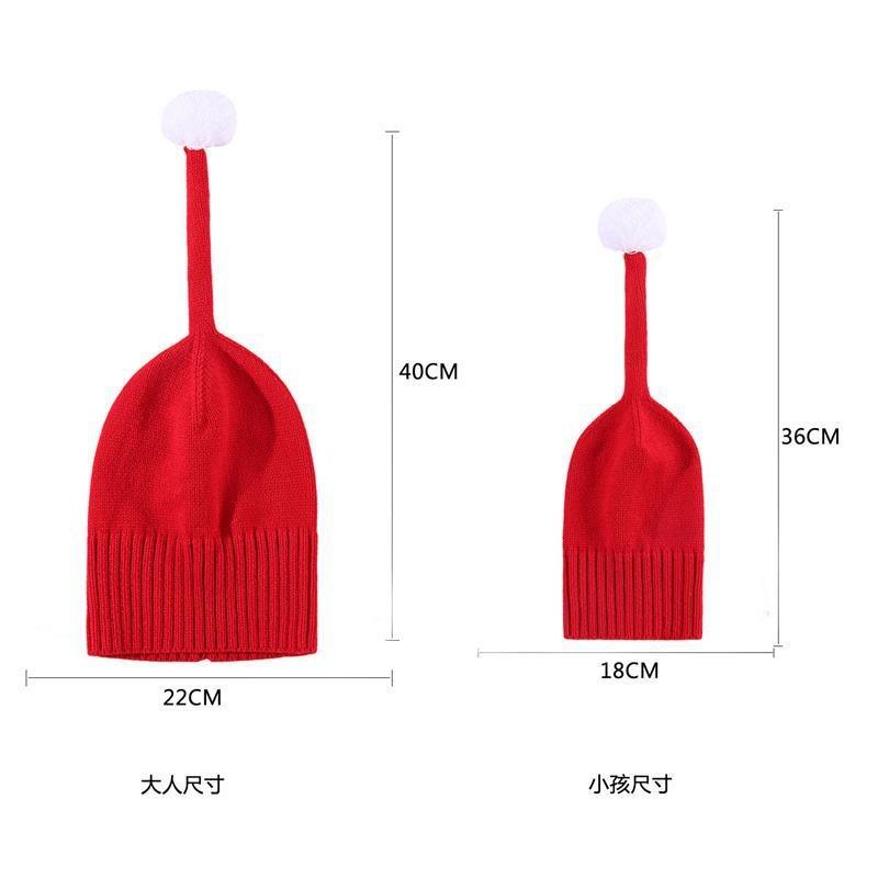 Autumn and winter new children's Christmas hats, boys and girls parent-child warm knitted hats, cute hairball wool hats