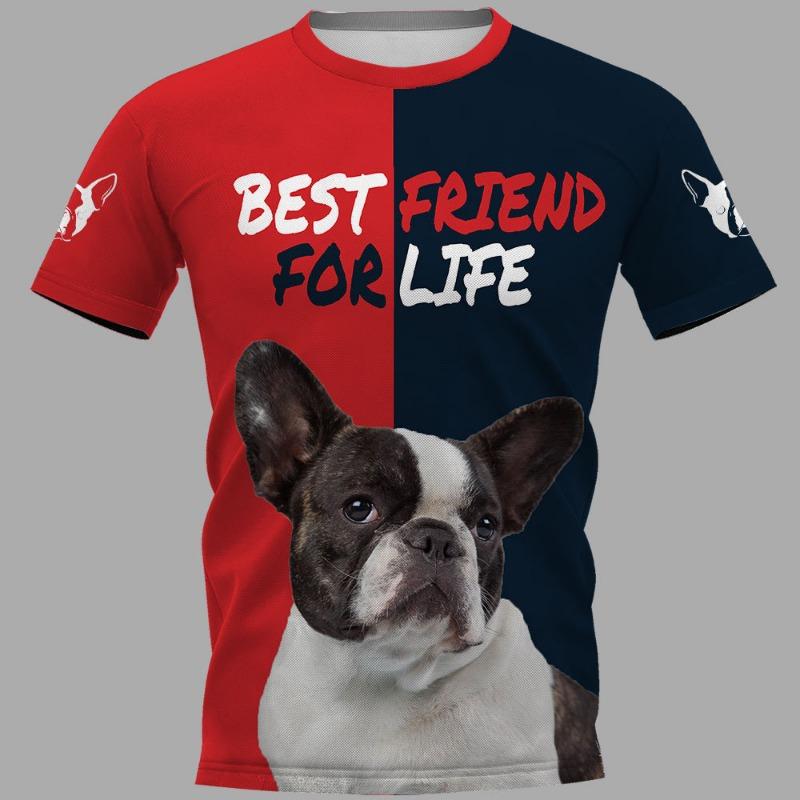 Men's T-shirt Dog Print 3d Printing Summer Fashion Round Neck Loose Short-sleeved Shirt Casual Men's T-shirt
