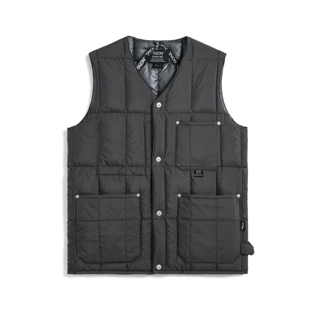 Taion Unisex Work Button Down Dark Size M V-Neck Vest, 001BWK, Charcoal,