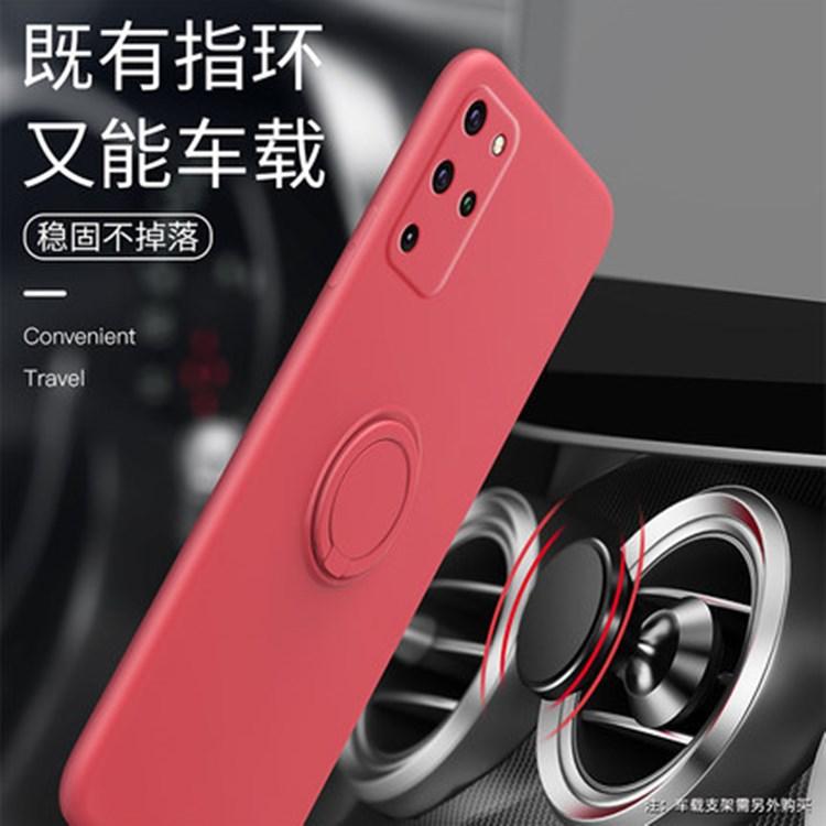 Suitable for Samsung Note20ultra liquid silicone phone case S25plus ring holder all-inclusive lens case