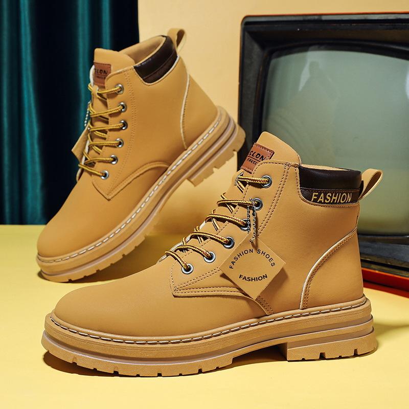 Martin boots plus size new spring and autumn round head high top Martin boots army boots