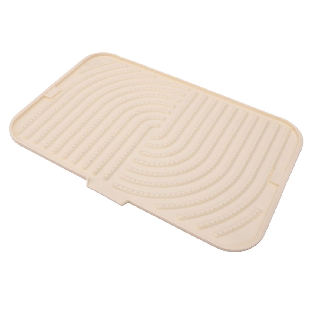 Silicone Dish Drying Mat with Slope Drain Design Non Slip Sink Dish Drying Rack Mat for Kitchen Counter