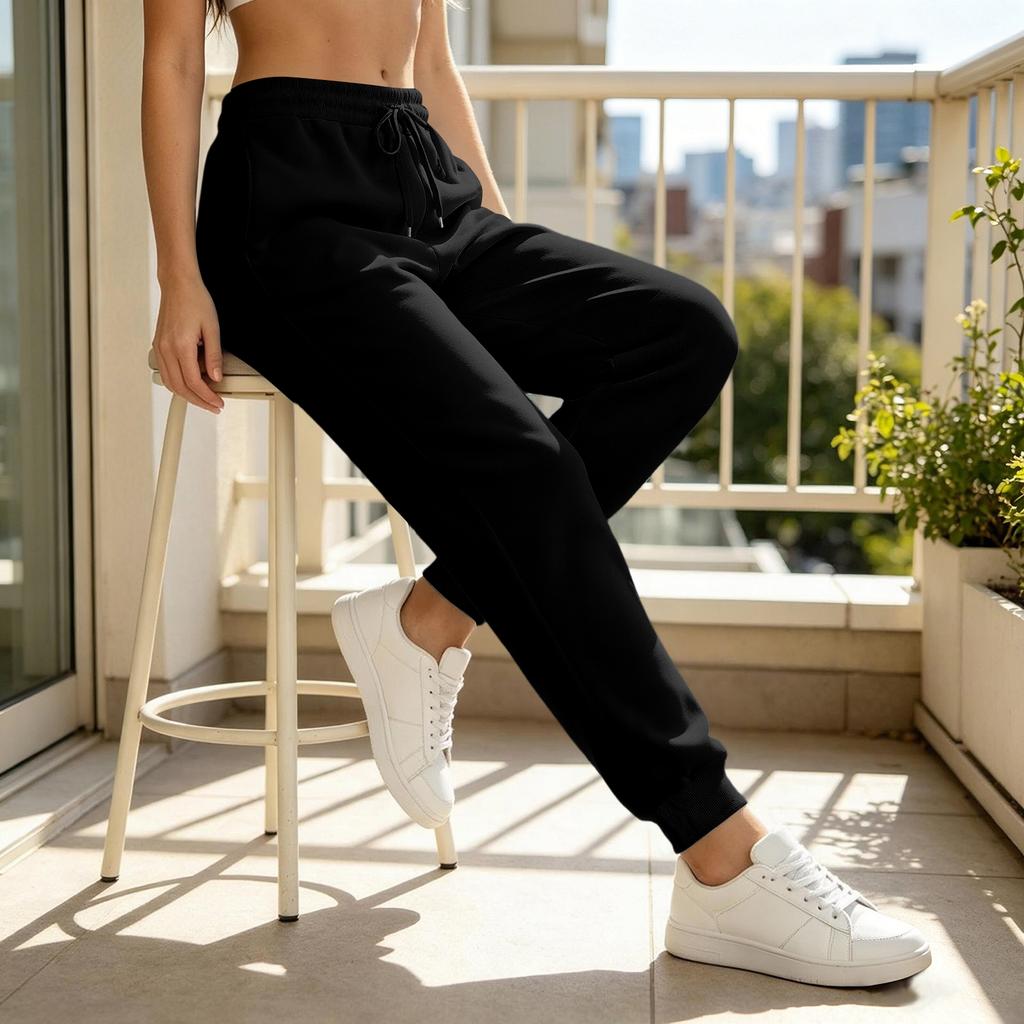 Women's Casual Color Drawstring Sweatpants with Pockets for Everyday Wear