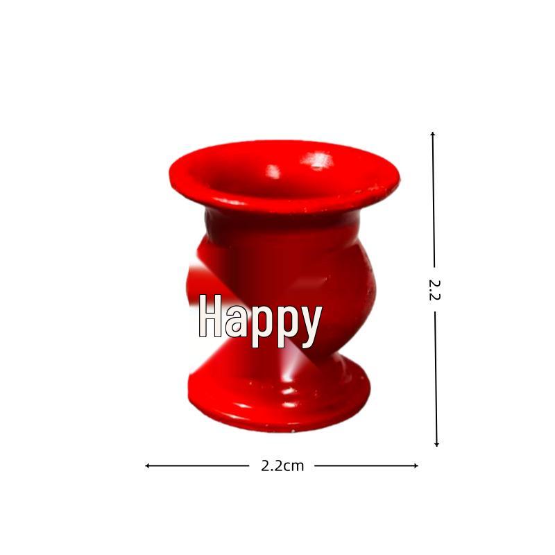 

1:12 Miniature Retro Double Happiness Handheld Warm Water Bottle Ornament