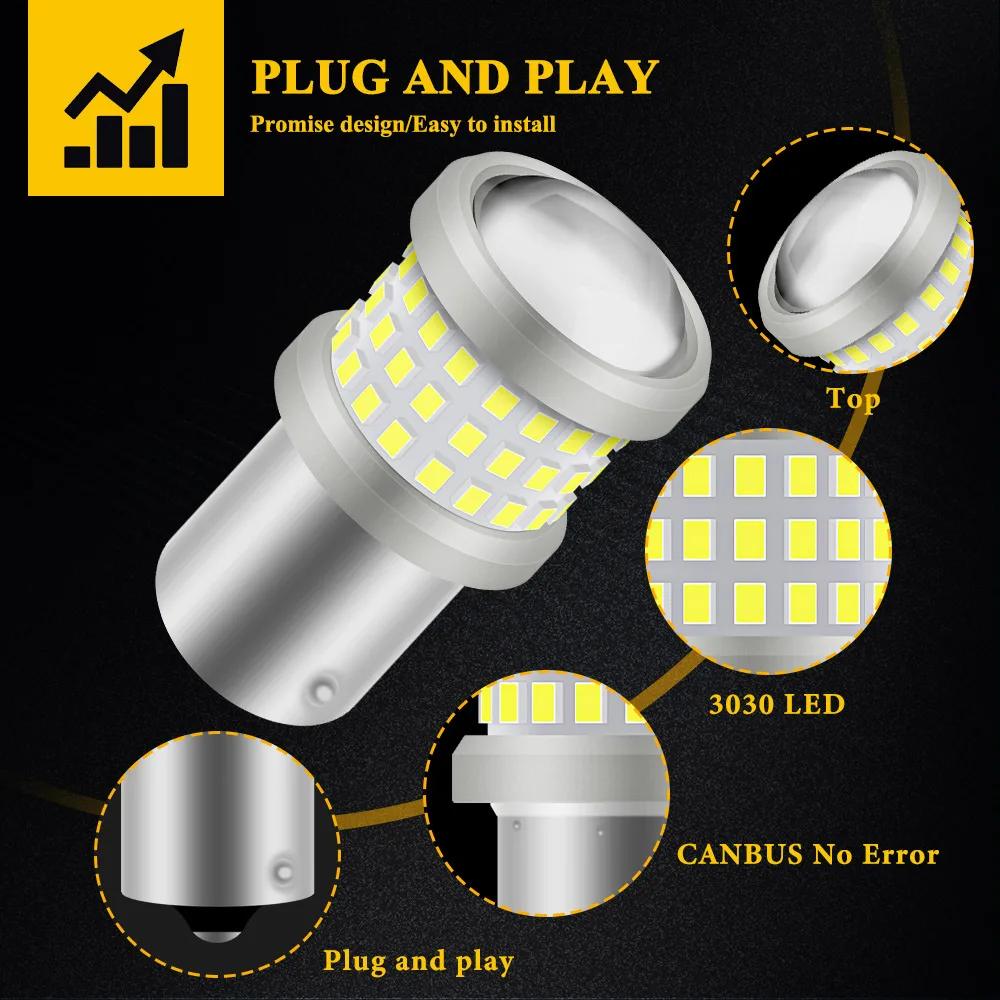 2pcs P21/5W 1157 BAY15D LED Bulbs Car Turn Signal Light 7440 7443 Canbus 12V Red Parking Light MOTOR Brake lights DRL 12-80V