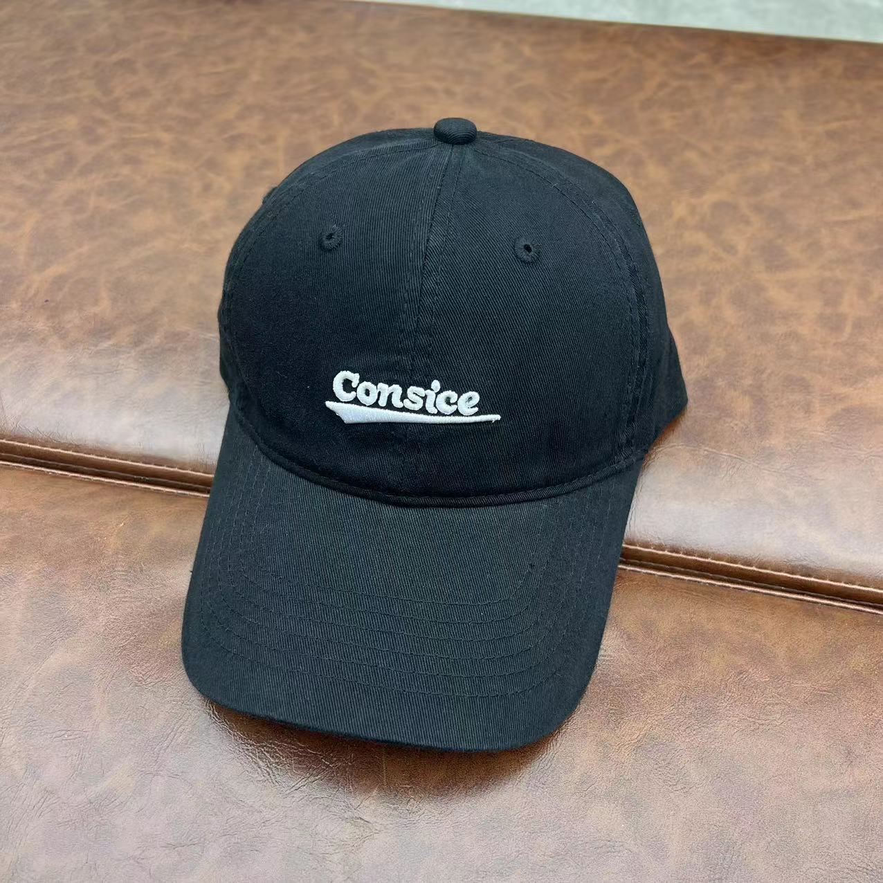 

CONsice Ruth стильная и простая бейсболка с утиным язычком большая голова, которую можно носить дизайнерская универсальная мягкая шляпа M（56-58cm） чёрный