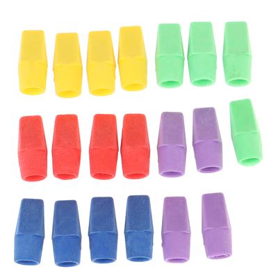 Gomme da cancellare da 20 pezzi Tappi superiori per matite Gomma a forma di scalpello Forniture per studenti di cancelleria