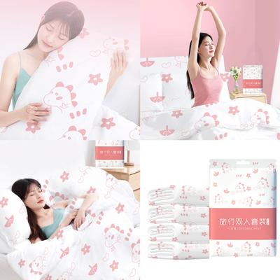 Disposable Hotel Bedding Set 3/4Piece Including Sheet Duvet Cover and Pillowcase for Travel and Business Trips