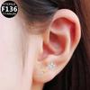 Titanium Alloy Zirconia Heart Lightning Piercing Stud with Internal Thread