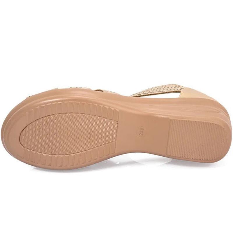 Sandals Women's Summer Slope with Roman Rhinestone Fish Mouth Comfortable Women's Soft-soled Open-toe Sandals Women's High-heeled Sandals