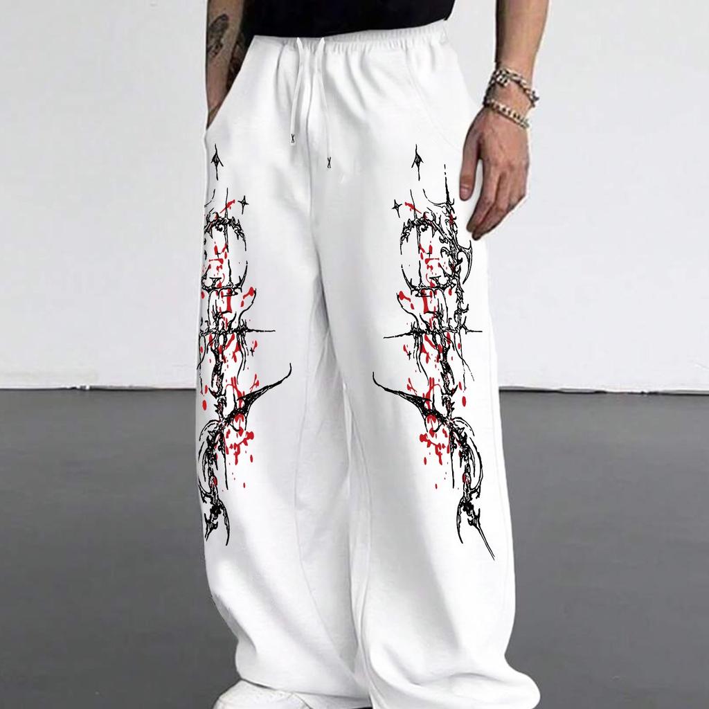 Men's and Women's Summer Street Rock Quick Drying Running Fitness Casual Oversized Printed Pants