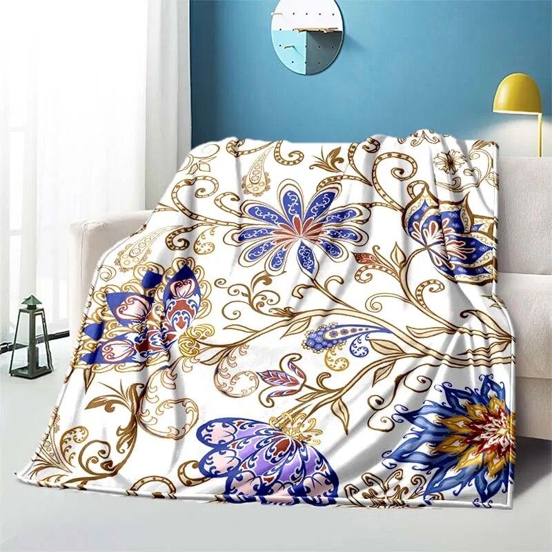 Retro Patternblanket Sofa Blanket Air Conditioning Cover Blanket Blankets for Beds Cute Blanket Children‘s Blanket Thin Blanket