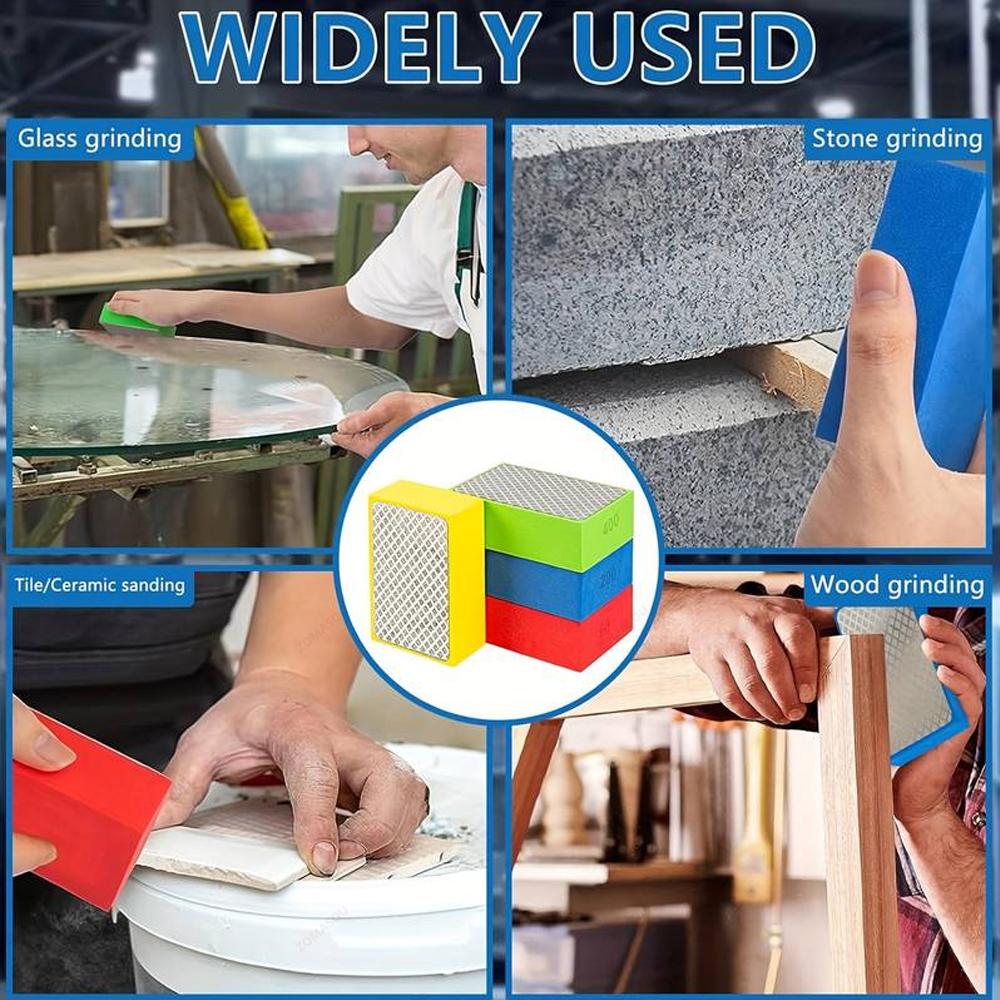 New Diamond Hand Polishing Pads Glass Tile Abrasive Grinding Block Pad Stone Marble Ceramic Sanding Disc Polisher Tools