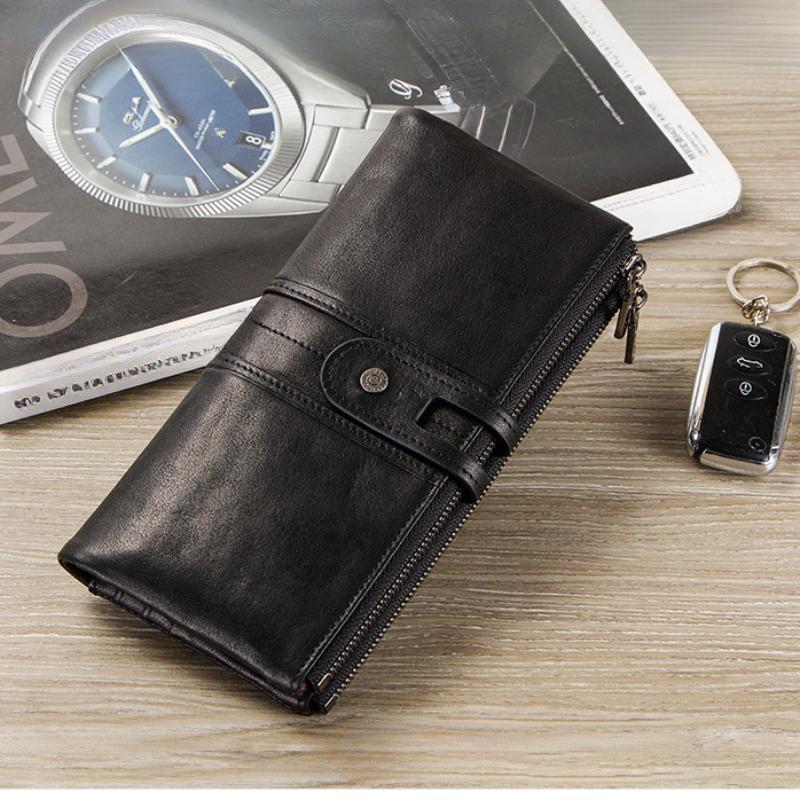 Portofele lungi de lux din piele naturală pentru femeie vintage din piele naturală pentru femeie cu fermoar cu fermoar portmoneu Suport carduri pochette geantă de bani pentru cadou de ziua femeii