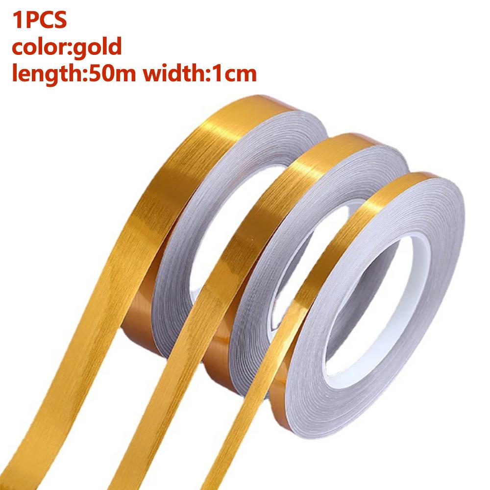 50M Waterproof Wall Gap Sealing Strip Self-Adhesive Tile Stickers Tape Gold Silver Ceramic Tile Tape Home Decoration