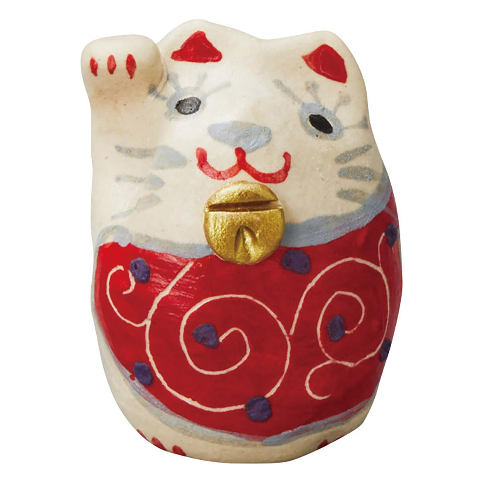 Маруй Сэйто Сигараки Яки Хэкимон Манеки-нэко (Lucky Cat) Правая рука, Прибл.. 5 см, Покрашен в красный цвет, Белый, Сделано в Японии, MR-4-5638