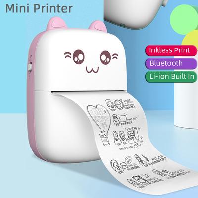 Mini Stampante Termica Portatile Stampa Foto Tascabile Stampante Etichette 58mm Stampa Wireless BT Compatibile Android IOS Stampanti