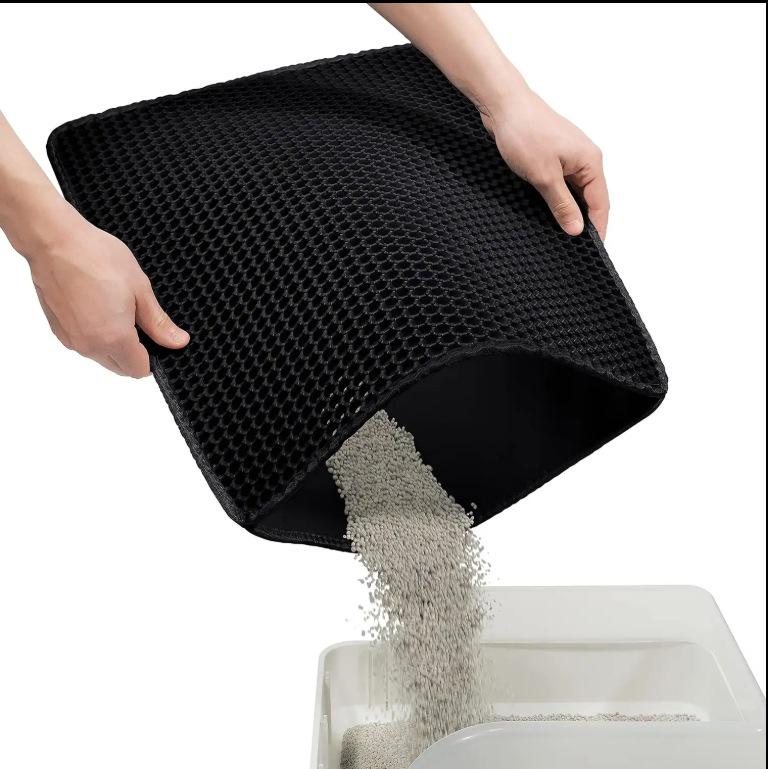 Extra Large EVA Double Layer Cat Litter Mat - Anti-Tracking and Sand Trapping Pet Mat