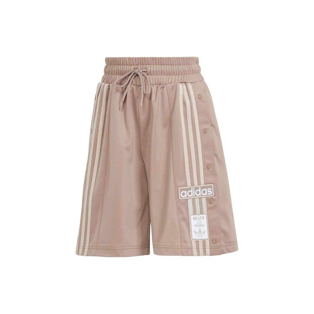 Adidas Originals Neutral Court Adibreak Letter Logo Print Striped Color Block Casual Shorts Women Shorts Brown IS5258