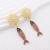Red Dripping Oil Marine Animal Fish Pendant Seaside Earrings Personalized Vacation Style Earrings