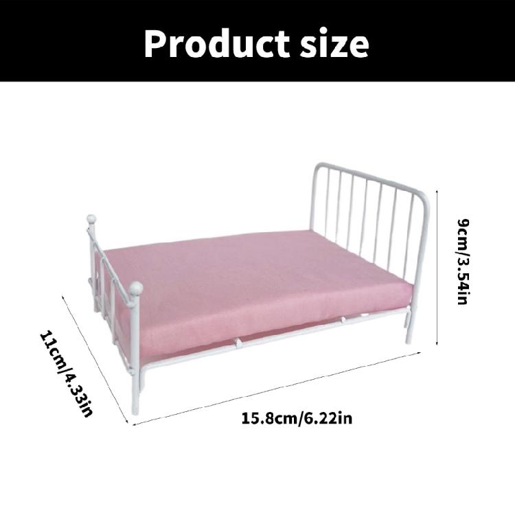 Realistic 1 12 Scale Dollhouses Bed White Finish Includes Mattress and Pillow for Authentics Dollhouses Decoration
