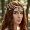 Leaf Wreath Elf Headband Simulate Tree Leaves Elven Princess Tiara Fairy Headpiece  Flower Fairy