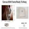 Framed - Artistic Figure Black and White Sculpture, Art Canvas Wall Poster, Ideal Gift for Bedroom and Living Room - Including Hanging Hardware