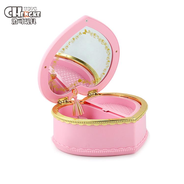 Girl Rose Peach Heart Rotating Music Box Play House Princess Series Toy Birthday Gift