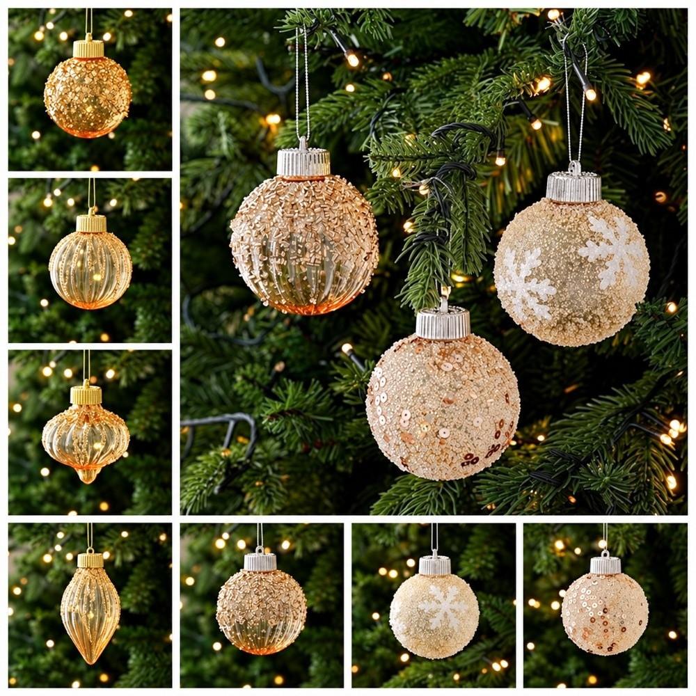 Sequin Christmas Ornament Plastic Ball Tree Hanging Decor Christmas Tree Decor