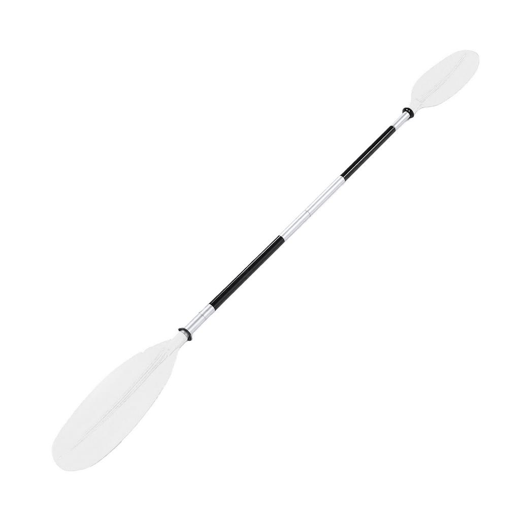 Kajakpaddel 4-teiliges Doppelpaddel für Kanu Aluminiumlegierungsschaft zum Angeln Rafting Surfen Bootfahren Weiß 220cm