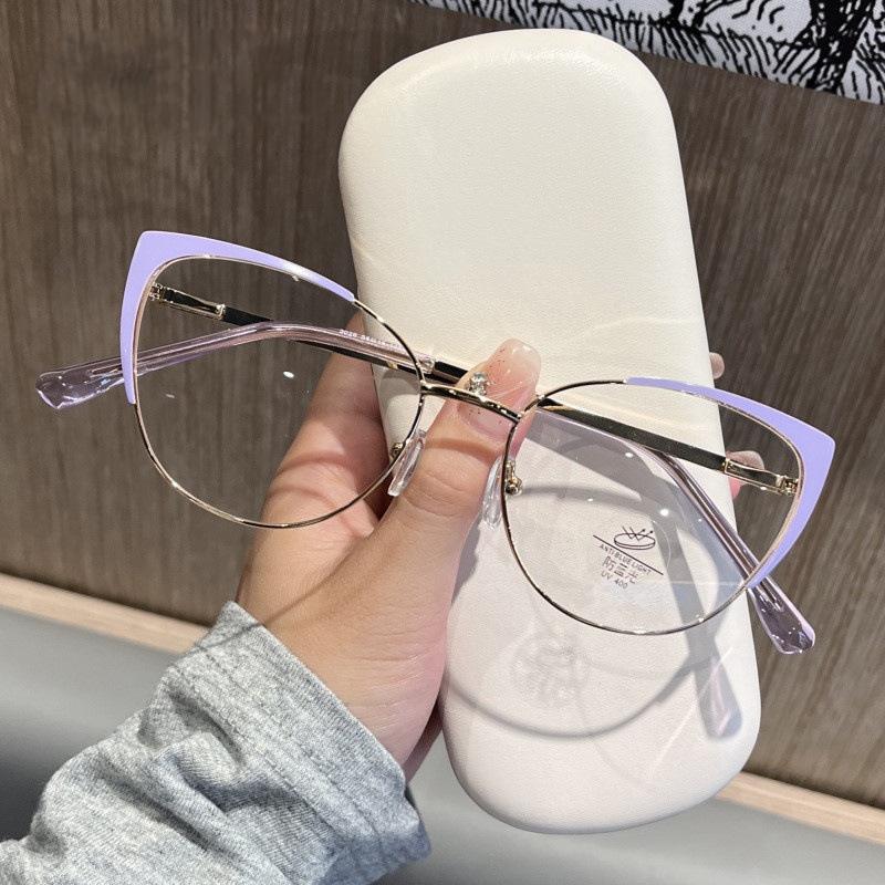 Fashion Green Cat Eye Myopia Computer Glasses Elegant Women Anti Blue Light Prescription Eyeglasses Minus 3 Trendy