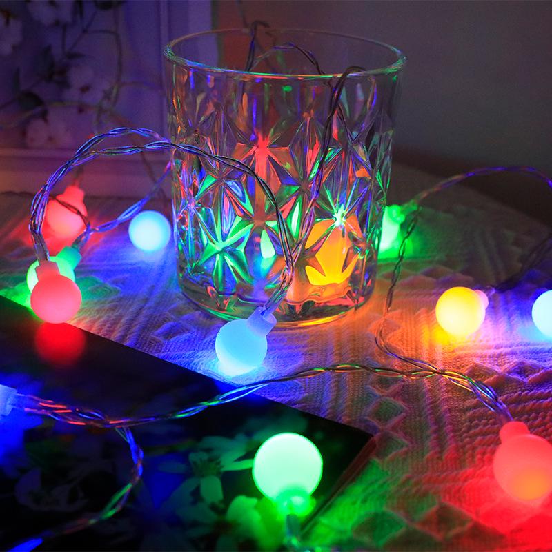 White Frosted Outdoor Round String Lights for Weddings & Camping