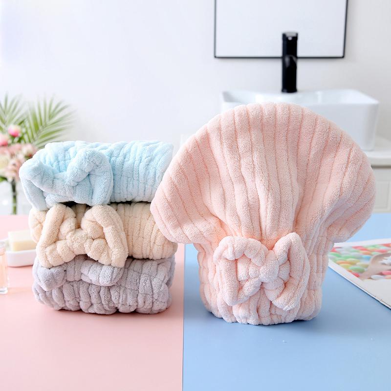 Shell Dry Hair Towel Strong Absorbent Coral Velvet Shower Cap Dry Hair Cap Thickened Soft Head Towel