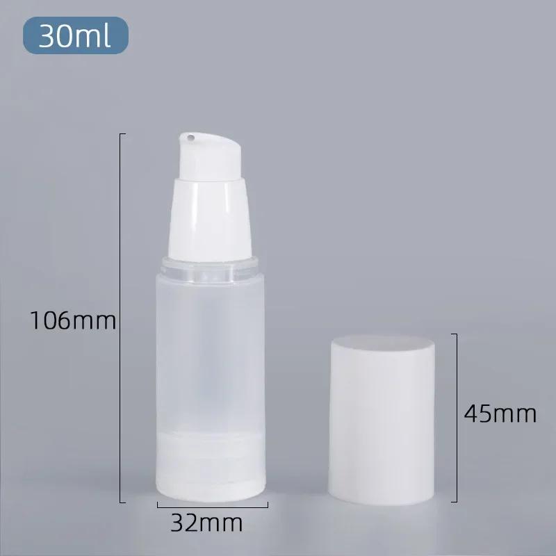 15ml 20ml 30ml 50ml 80ml 100ml Airless Vacuum Bottle with Scrub Surface, Spray and Dispenser, White Cap Lotion Container