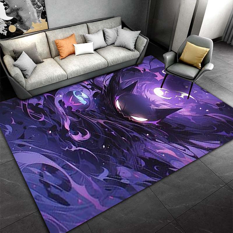 "Purple Mysterious Cartoon Character Glow Pattern Carpet Home Decor" Suitable for use as an anti-slip for living room bedroom sofas
