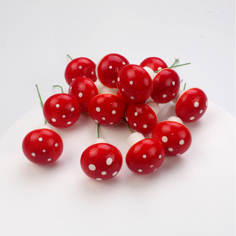 50pcs 2.5cm Mini Mushroom Miniature Model Artificial Garden Moss Resin Craft Decoration Piles Home Garden Supplies Craft