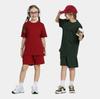 LVLV American Brand Trendy 275g Pure Cotton Loose T-shirt and Sports Shorts Set for Men, Women, and Kids.