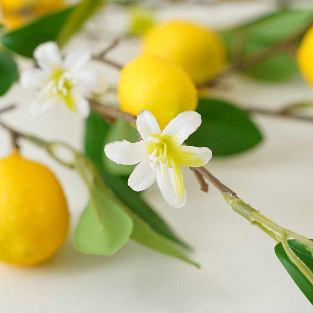 Photography Props Home Decoration Artificial Flower Green Plants Lemon Branch Lemon Fruit